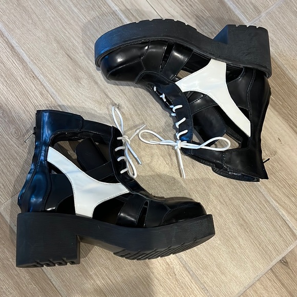 Jeffrey Campbell Shoes - Jeffrey Campbell for Miss KL cutout platform boots shoes never worn size 6.5 M
